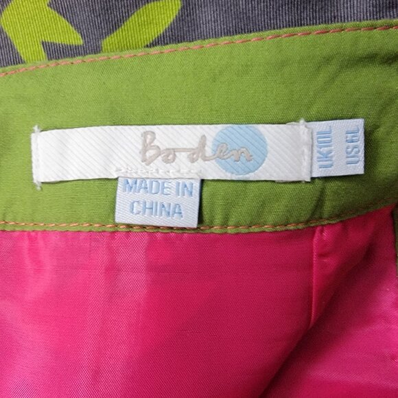 Boden Lined Cotton Floral A-Line Skirt - 6L - Picture 8 of 10